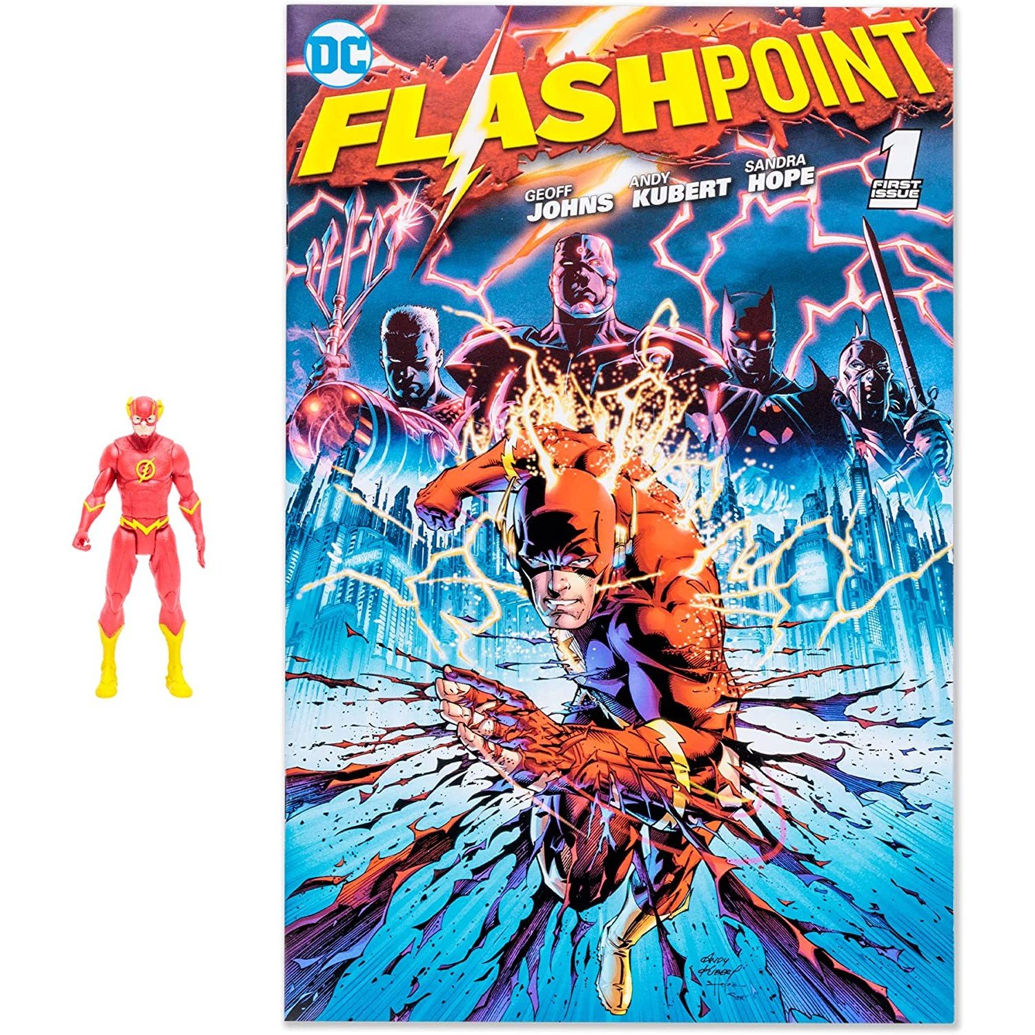 Figure with Comic_Page Punchers WV1_The Flash (Flashpoint).8 Figura Flash Flashpoint DC Universo DC Comic en Idioma Inglés 8cm - Imagen 1